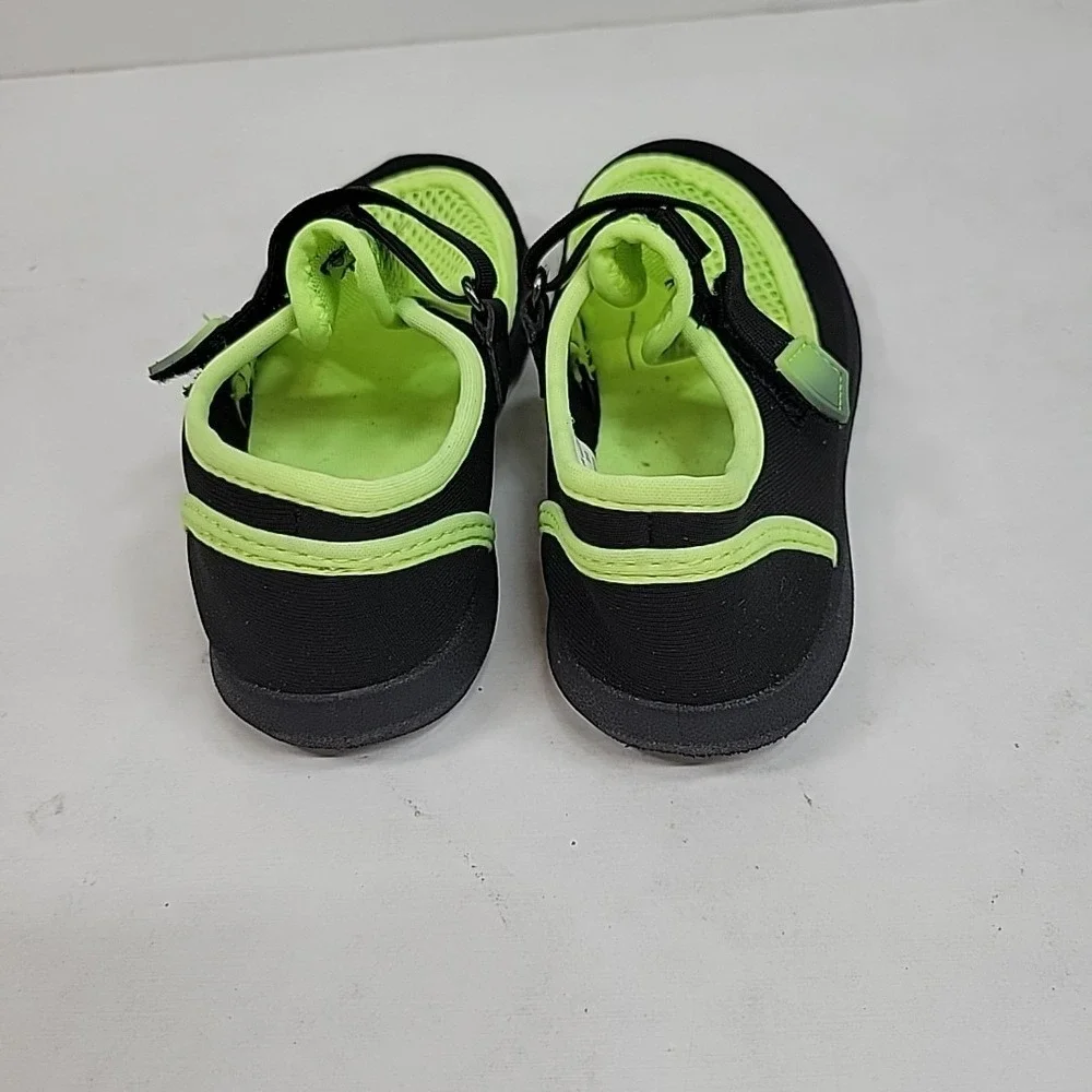Wonder Nation‎ Toddler Water Shoes Sz 9-10 Neon Green Black Mesh Strap Comfy